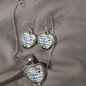 Daughter necklace and earring set